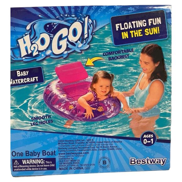Bestway H2O Go! Pink /Purple Baby Boat Watercraft Age0-1 ~New - Picture 2 of 2
